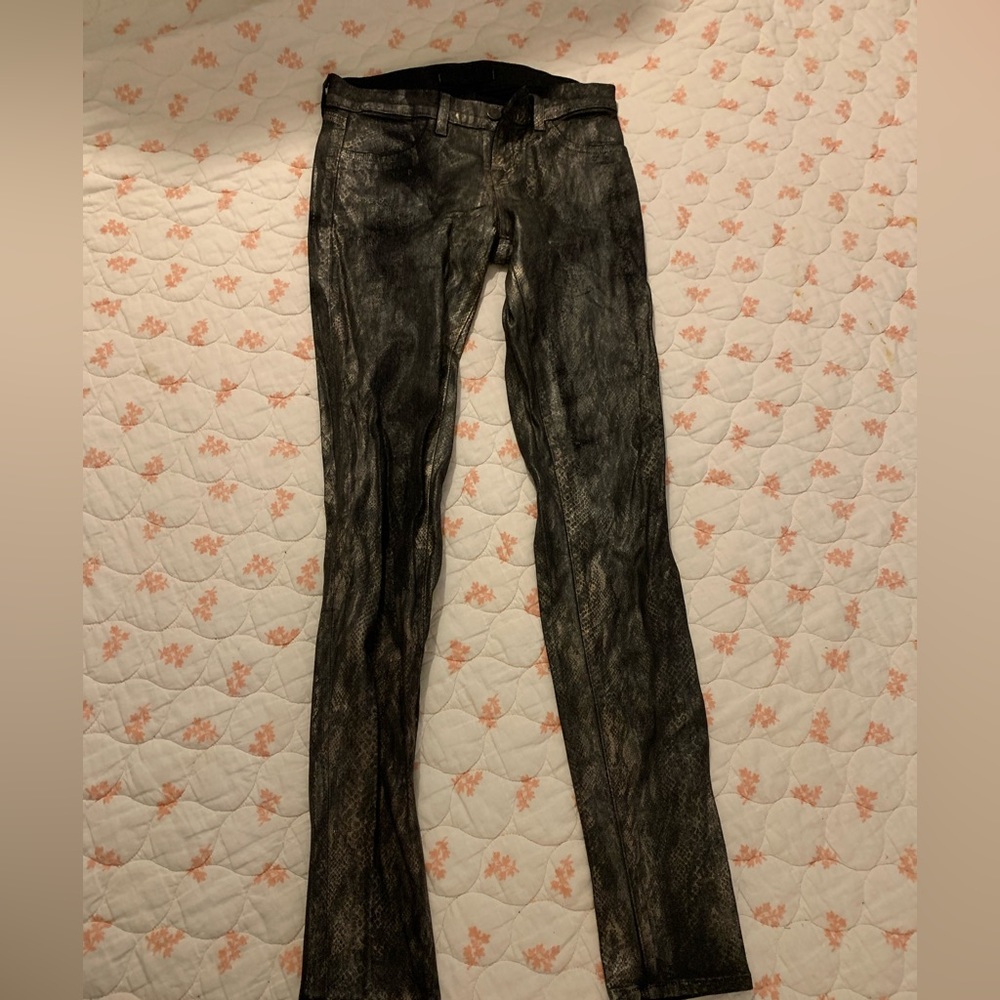 J brand snake print Jean gold